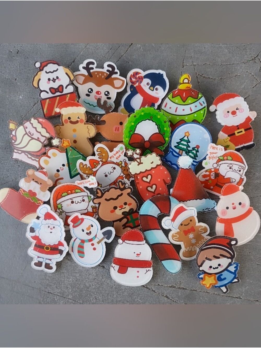 25 Piece Christmas Acrylic Plastic Pins